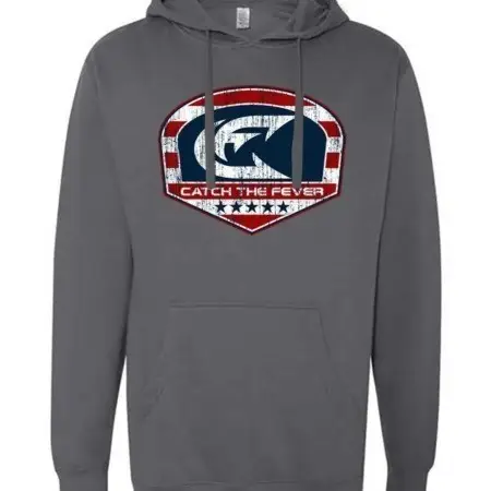 Catch The Fever Midweight Hoodie, Charcoal, Flag