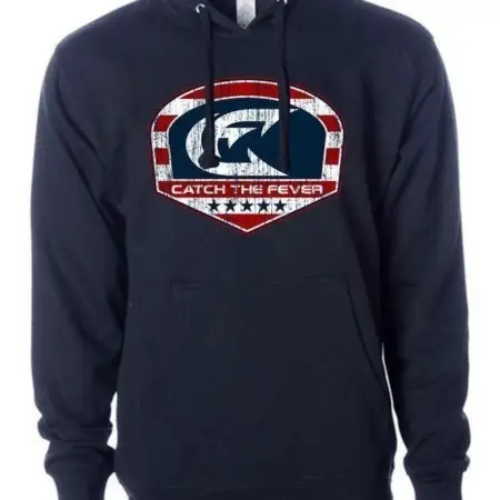 Catch The Fever Midweight Hoodie, Navy, Flag, CTF