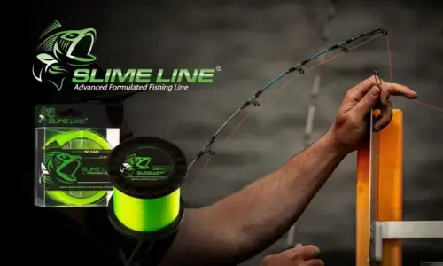 Slime Line high-visibility green fishing line by Catch the Fever – spooling onto a big cat fever  (BCF) rod for precision performance
